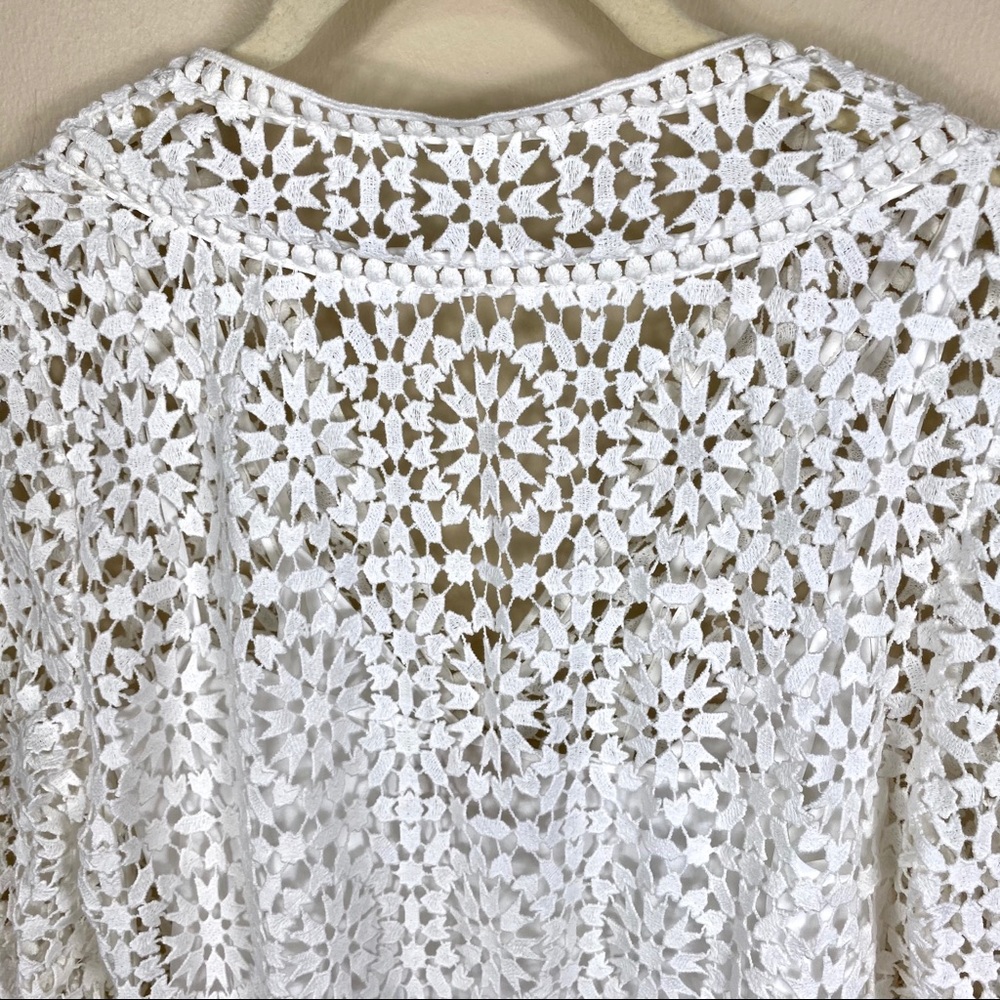 KATE SPADE White Lace Long Sleeve Mini Dress 2 - Picture 10 of 13